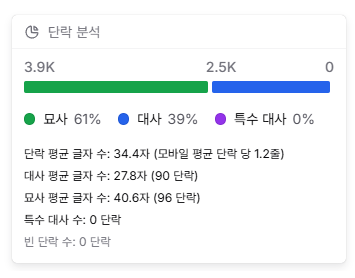 단락 분석 위젯